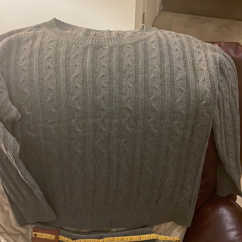 Gray Solid Knit Two Piece Pant Set - image 1